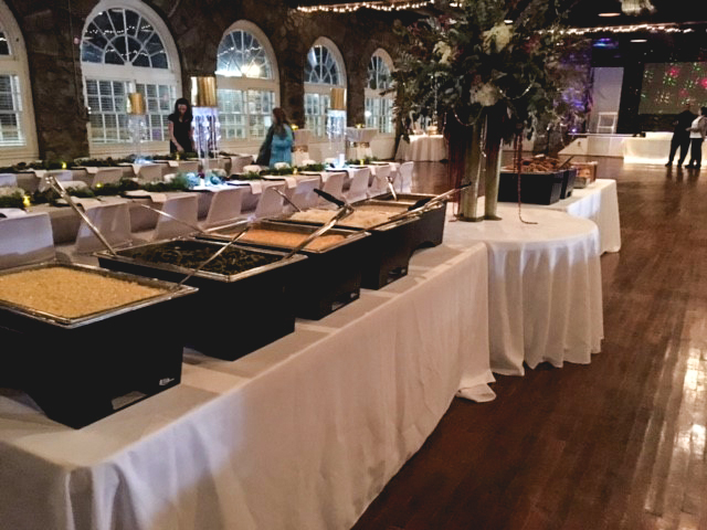 Catering setup at a upscale wedding